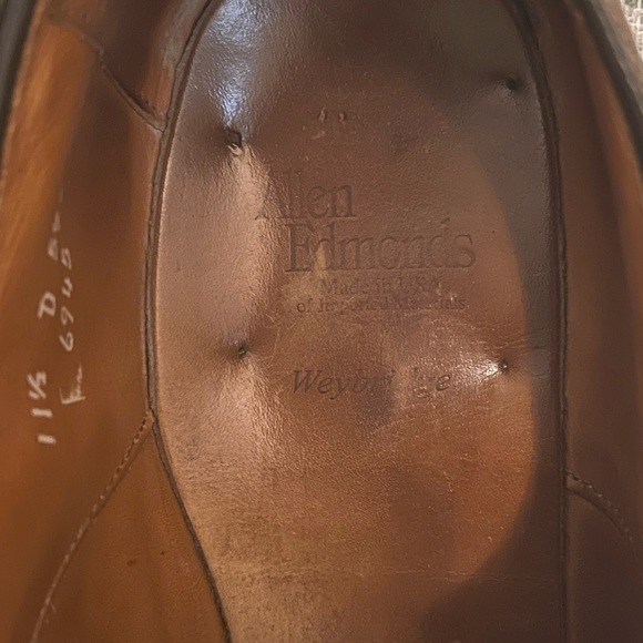 Allen Edmonds Weybridge Brown Leather Oxford Dress Shoes Size 11.5 - Picture 4 of 6